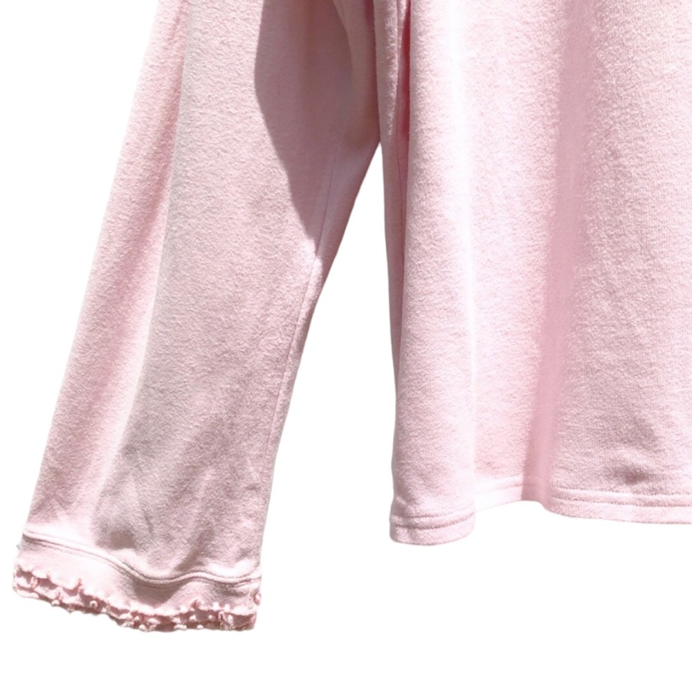 Joan Vass Open Front Pastel Pink Tuxedo Cardigan, Size 2X - Picture 11 of 16